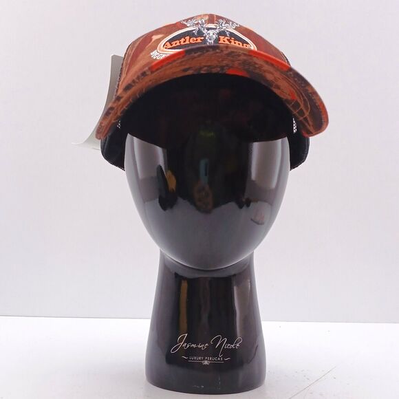 Antler King Bigger Bucks Mesh Trucker Cap Snap Back Orange Embroidery Deer - Picture 4 of 9